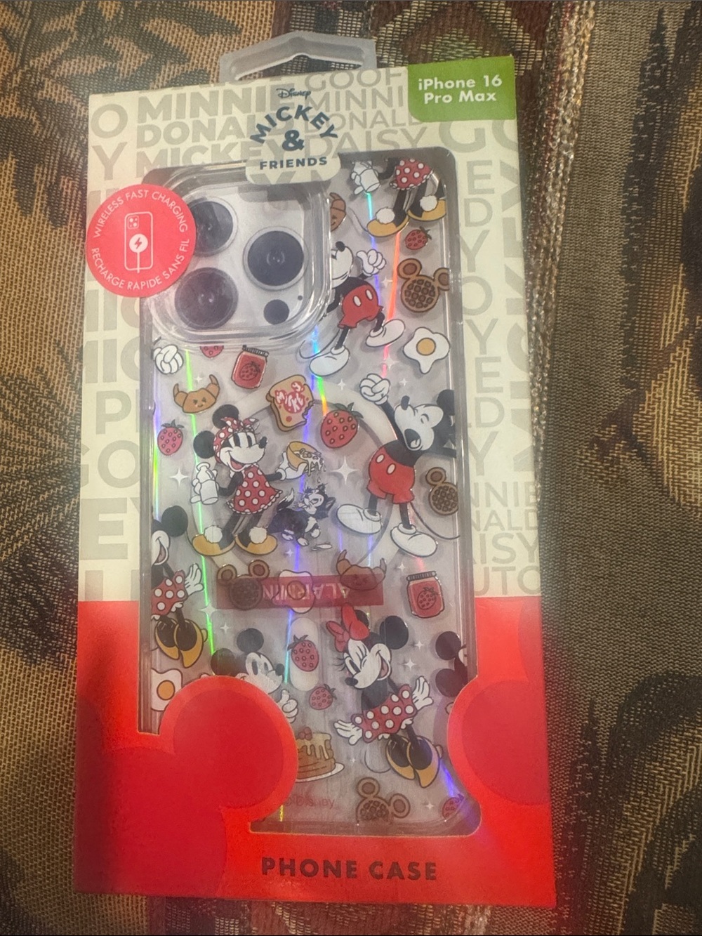 Disney Mickey & Friends Clear iPhone 16 Pro Max Case with Red and Black Accents